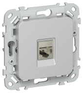 FLITE Розетка компьютерная RJ45 категория 6 STP РК6-1-1-ФлА алюминий IEK, FI-K11-2-K47