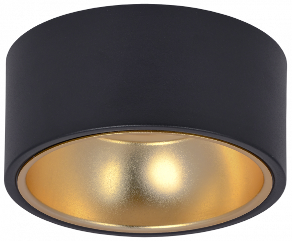 IEK LIGHTING Светильник 4017 накладной потолочный под лампу GX53 черный/золото IEK, LT-UPB0-4017-GX53-1-K57