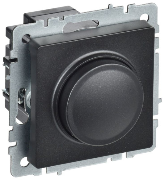 IEK BRITE Светорегулятор поворотно-нажимной 600Вт СС10-1-0-БрЧ черный IEK, BR-D20-0600-K02