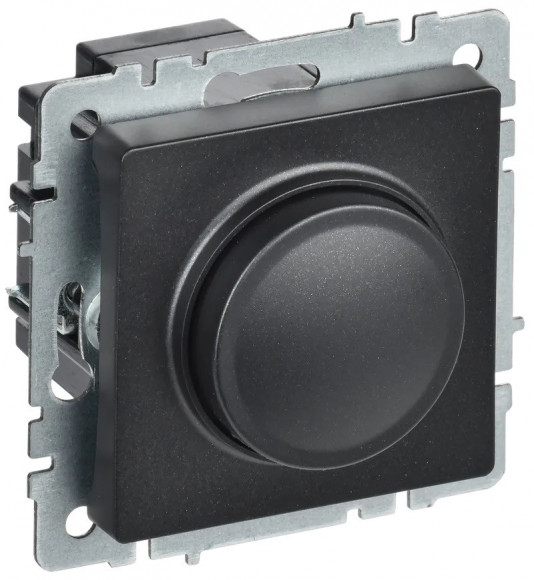 IEK BRITE Светорегулятор поворотно-нажимной 600Вт СС10-1-0-БрЧ черный IEK, BR-D20-0600-K02