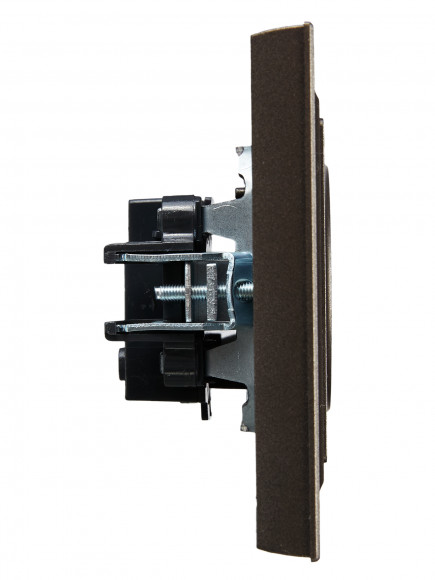 IEK BRITE Розетка 1-местная без заземления без защитных шторок 10А в сб. РСР10-1-0-БрТБ темная бронза , BR-R10-10-K45-F