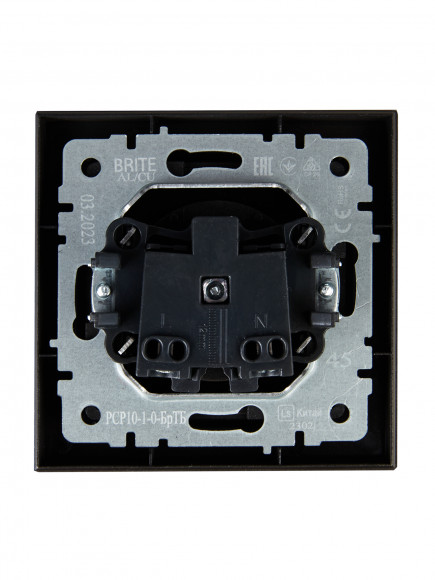 IEK BRITE Розетка 1-местная без заземления без защитных шторок 10А в сб. РСР10-1-0-БрТБ темная бронза , BR-R10-10-K45-F