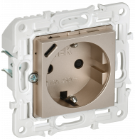 SKANDY Розетка с заземлением с защитными шторками 16А с USB C 18Вт SK-R17Sh шампань , SK-R14-16-U14-018-K37