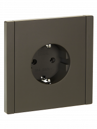 FORTE&PIANO Розетка 1-местная с заземлением без защитных шторок безвинтовое крепление 16А FP314 серый , FP-R11-16-1-K03