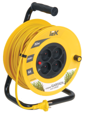 GARDEN Катушка УК30 4 места без заземления с термозащитой 2х0,75мм2 30м IEK