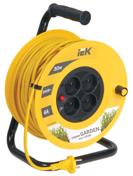IEK GARDEN Катушка УК30 4 места без заземления с термозащитой 2х0,75мм2 30м IEK