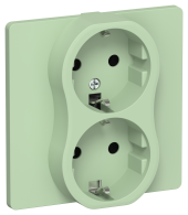 FLITE Розетка 2-местная с заземлением без защитных шторок 16А РС12-0-К-ФлФ фисташковый IEK, FI-R21C-16-K93
