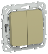 FLITE Выключатель 2-клавишный 10А ВС12-1-0-ФлО оливковый IEK, FI-V20-0-10-1-K26