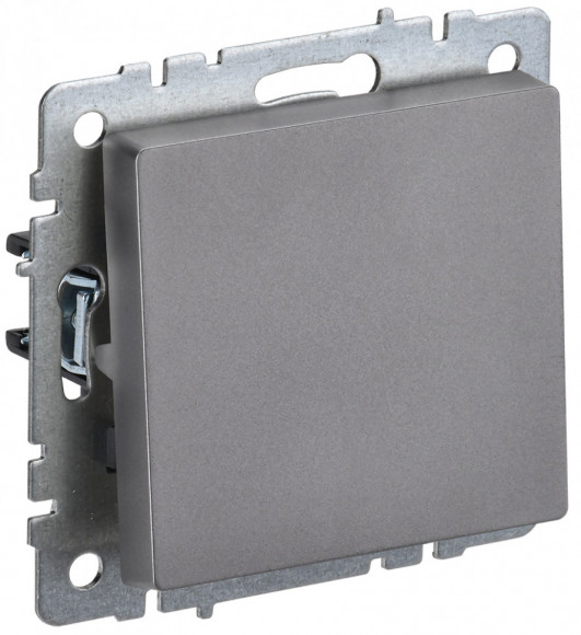 IEK BRITE Выключатель 1-клавишный самовозвратный 10А ВС10-1-4-БрС сталь IEK, BR-V14-0-10-K46
