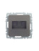 IEK BRITE Розетка компьютерная двойная RJ45 кат.5E РК10-2-БрС сталь , BR-K20-1-K46