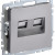 BRITE Розетка компьютерная двойная RJ45 кат.5E РК10-2-БрС сталь IEK, BR-K20-1-K46