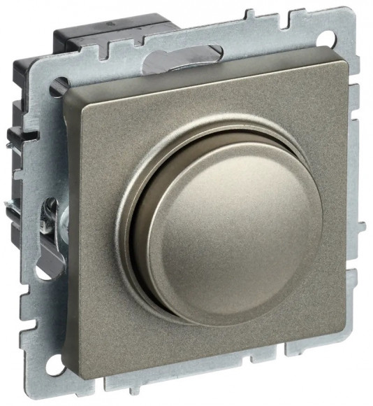 IEK BRITE Светорегулятор поворотно-нажимной 600Вт СС10-1-0-БрШ шампань IEK, BR-D20-0600-K37