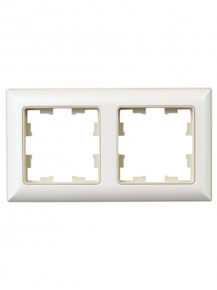 IEK BRITE Рамка 2-местная РУ-2-Бр бежевый/жемчужный , BR-M22-12-1-K10