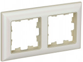 BRITE Рамка 2-местная РУ-2-Бр бежевый/жемчужный IEK, BR-M22-12-1-K10