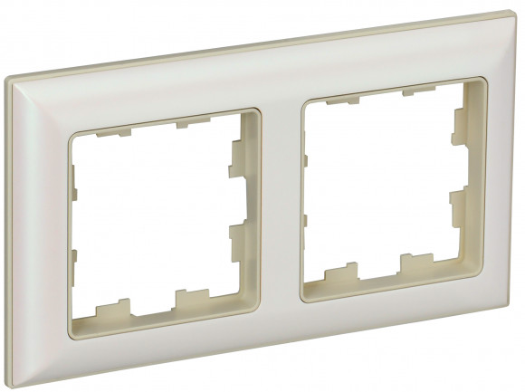 IEK BRITE Рамка 2-местная РУ-2-Бр бежевый/жемчужный IEK, BR-M22-12-1-K10