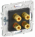 IEK SKANDY Аудиорозетка 4-местная SK-A01G графит , SK-S40-K53