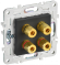 IEK SKANDY Аудиорозетка 4-местная SK-A01G графит , SK-S40-K53