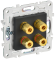 IEK SKANDY Аудиорозетка 4-местная SK-A01G графит , SK-S40-K53