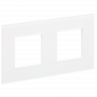 SKANDY Рамка 2-местная SK-F22W стекло арктический белый , SK-M22-G-K01