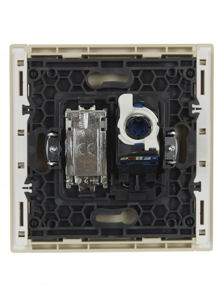 IEK FORTE&PIANO Розетка двойная TV+RJ45 кат.6 FP437 ваниль , FP-AK20-2-K10