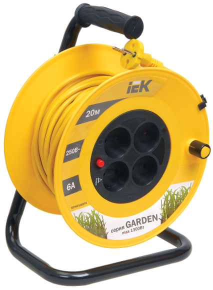 IEK GARDEN Катушка УК20 4 места без заземления с термозащитой 2х0,75мм2 20м IEK