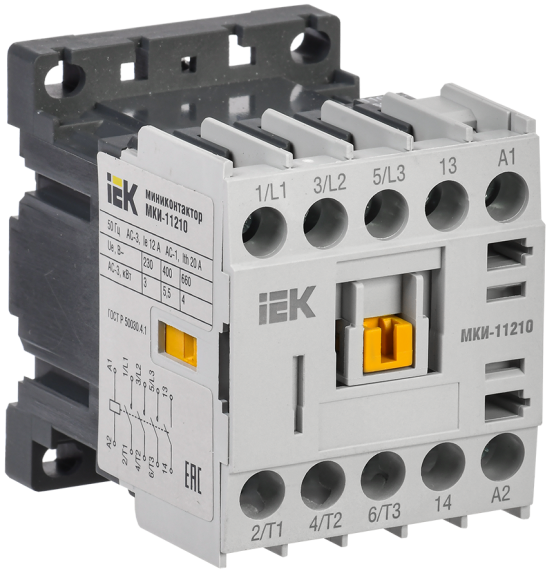 IEK Миниконтактор МКИ-11210 12А 110В/АС3 1NO IEK, KMM11-012-110-10