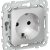 FLITE Розетка с заземлением с защитными шторками безвинтовое крепление 16А РСш11-1-ФлА алюминий IEK, FI-R14-16-1-K47