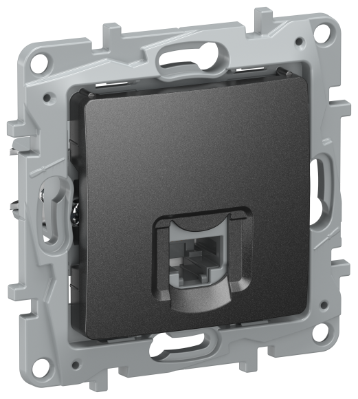 IEK IEKETIKA Розетка компьютерная RJ45 категория 5Е UTP 6726411 антрацит IEK
