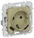 IEK FLITE Розетка 1-местная с заземлением с защитными шторками 16А с USB A+A 3,1А РСЮша11-0-ФлО оливковый IEK, FI-R14-16-U21-D31-K26