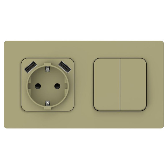 IEK FLITE Розетка 1-местная с заземлением с защитными шторками 16А с USB A+A 3,1А РСЮша11-0-ФлО оливковый IEK, FI-R14-16-U21-D31-K26 IEK FLITE Розетка 1-местная с заземлением с защитными шторками 16А с USB A+A 3,1А РСЮша11-0-ФлО оливковый IEK, FI-R14-16-U21-D31-K26