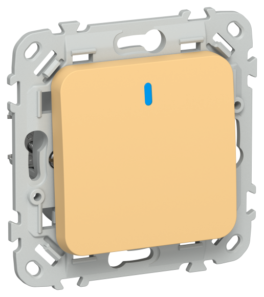 IEK FLITE Выключатель 1-клавишный кнопочный с индикацией 10А ВС11-2-1-ФлЗ золотарник IEK, FI-V14-1-10-1-K90