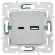 IEK SKANDY Розетка USB A+C 3,1А SK-R14S серебряный , SK-U22-D31-K23