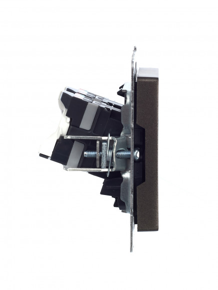 IEK BRITE Розетка компьютерная двойная RJ45 кат.5E РК10-2-БрТБ темная бронза , BR-K20-1-K45