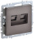 IEK BRITE Розетка компьютерная двойная RJ45 кат.5E РК10-2-БрТБ темная бронза , BR-K20-1-K45