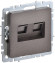 IEK BRITE Розетка компьютерная двойная RJ45 кат.5E РК10-2-БрТБ темная бронза , BR-K20-1-K45