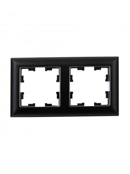 IEK BRITE Рамка 2-местная РУ-2-Бр хром/черный , BR-M22-12-2-K23