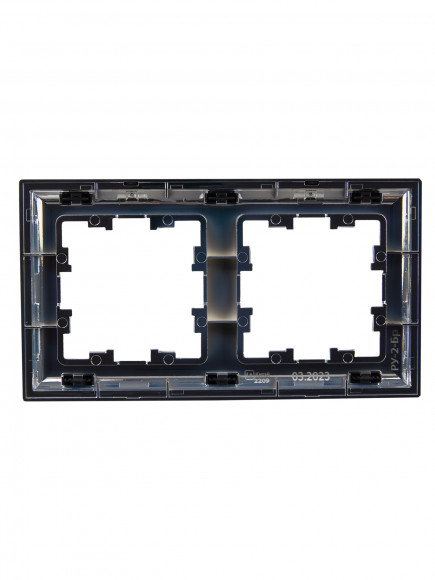 IEK BRITE Рамка 2-местная РУ-2-Бр хром/черный , BR-M22-12-2-K23