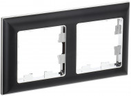 BRITE Рамка 2-местная РУ-2-Бр хром/черный , BR-M22-12-2-K23