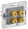 IEK SKANDY Аудиорозетка 4-местная SK-A01Gr серый , SK-S40-K03