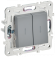 IEK SKANDY Выключатель 2-клавишный проходной с индикацией 10А SK-V10Gr серый , SK-V22-1-10-K03
