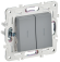 IEK SKANDY Выключатель 2-клавишный проходной с индикацией 10А SK-V10Gr серый , SK-V22-1-10-K03
