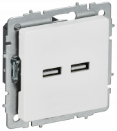 BRITE Розетка USB A+A 5В 3,1А РЮ10-1-БрАБ арктический белый , BR-U21-D31-K91