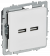 IEK BRITE Розетка USB A+A 5В 3,1А РЮ10-1-БрАБ арктический белый , BR-U21-D31-K91