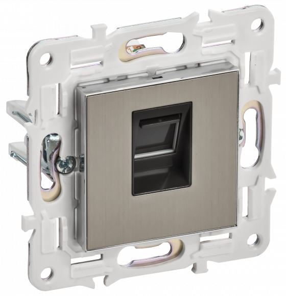 IEK SKANDY Розетка компьютерная RJ45 кат.5E SK-K01N металл никель , SK-K10-1-K50