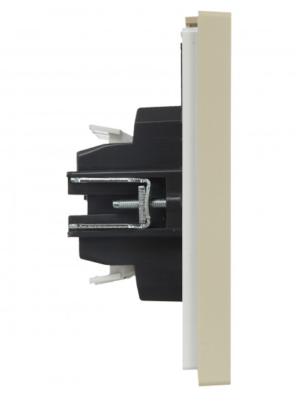 IEK FORTE&PIANO Выключатель 2-клавишный проходной 10А FP407 ваниль , FP-V22-0-10-1-K10