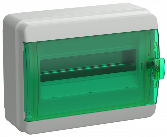 IEK TEKFOR Корпус пластиковый КМПн-12 IP65 зеленая прозрачная дверь IEK, TF5-KP72-N-12-65-K03-K06