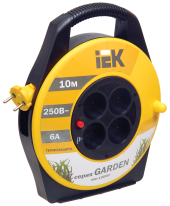 GARDEN Катушка УК10 4 места без заземления с термозащитой 2х0,75мм2 10м IEK