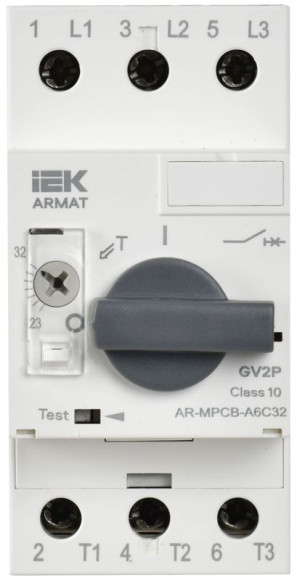 IEK ARMAT Автоматический выключатель защиты двигателя A6 GV2P 23-32А IEK, AR-MPCB-A6C32