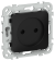 IEK FLITE Розетка без заземления без защитных шторок 10А РС01-0-ФлЧ черный IEK, FI-R10-10-K02
