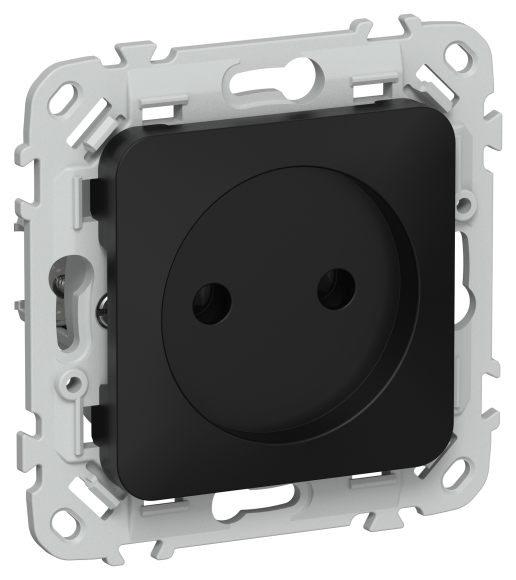 IEK FLITE Розетка без заземления без защитных шторок 10А РС01-0-ФлЧ черный IEK, FI-R10-10-K02